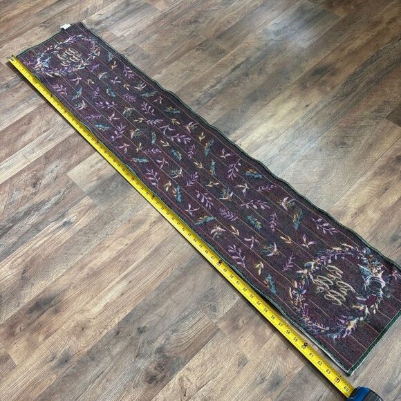 Hello Fall Autumn Table Runner Tapestry Fabric 12x64 great pre-used condition - Picture 12 of 13
